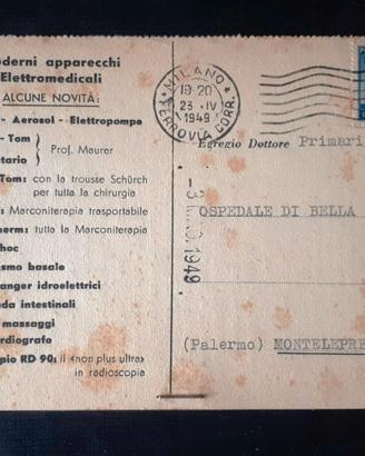 cartolina antica vintage anni 40 fiera milano 1949