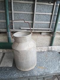 Bidone latte alluminio vintage da collezione 