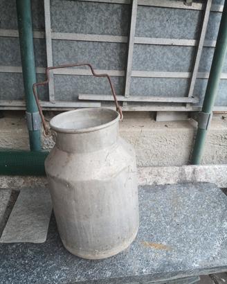 Bidone latte alluminio vintage da collezione 