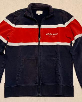 Felpa con zip Woolrich blu rossa e bianca 12 anni