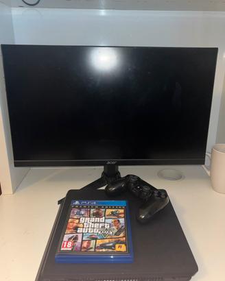 Ps 4 slim + monitor 75 hz + gta5 + controller