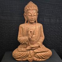Statua Buddha 31cm effetto terracotta