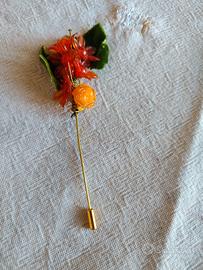 Spilla da giacca vintage floreale arancione