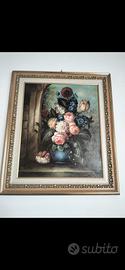 Quadro Floreale dipinto a mano olio su tela