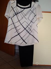 Completo elegante, maglietta e pantalone tg. 48