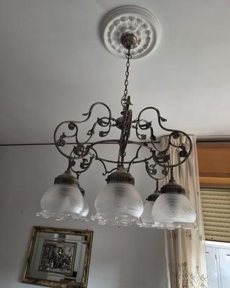 lampadario in ferro battuto 