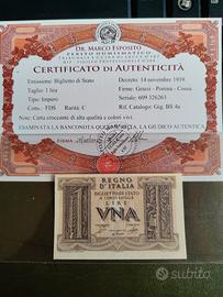 1 LIRA IMPERO 1939 FDS