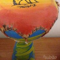 Bongo tamburo in pelle e terracotta
