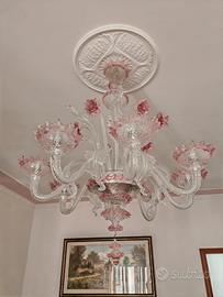 Lampadario in vetro di Murano a 8 luci 