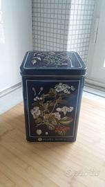 Scatola vintage decoro botanico erboristeria metal