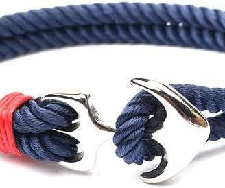 Bracciale Ancora in Corda Blu Acciaio Unisex
