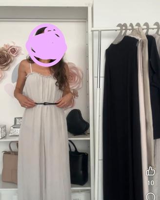 tuta jumpsuit grigio chiaro