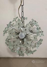 Lampada sputnik anni 70 cristalli cromata