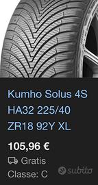 Gomme 225 40 18 KUHMO 4 STAGIONI