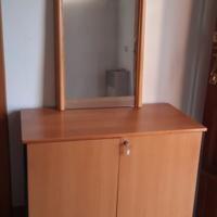 Mobile ingresso noce chiara con specchio