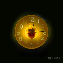 AS ROMA-OROLOGIO DA PARETE RETROILLUMINATO-