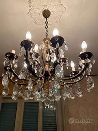 Lampadario in cristallo vintage