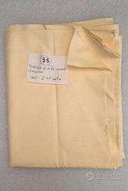 Tovaglia vintage puro cotone gialla da orlare-(33-