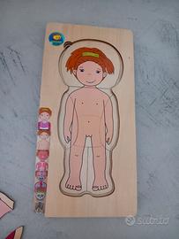 gioco legno corpo umano