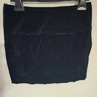 Minigonna nera a righe in velluto Rose D elegant