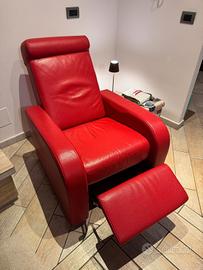 Poltrona relax in vera pelle ROSSINI - come nuova