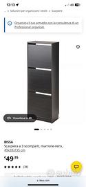 Scarpiera a 3 scomparti Ikea Bissa