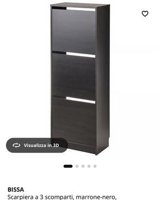 Scarpiera a 3 scomparti Ikea Bissa