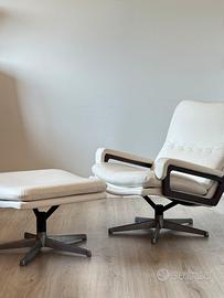 Poltrona Chaise Lounge Arlfex Anni 60 Pouf Vintage