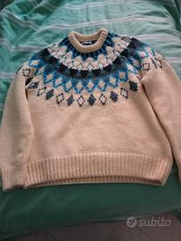 maglione Zara bianco blu e azzurro taglia L (Eur)