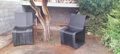 sedie stilizzate da giardino in carbonio