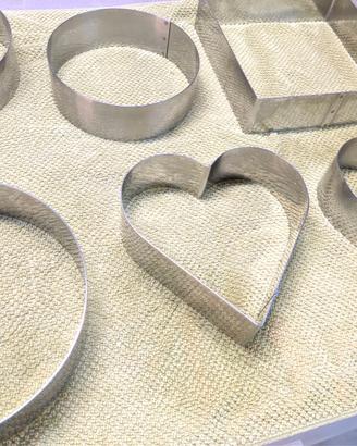 Set 9 stampi rettangolo quadrato cuore acciaio ino