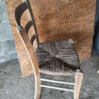 Sedia impagliata vintage