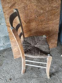 Sedia impagliata vintage