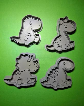 Set 4 formine biscotti Dinosauri