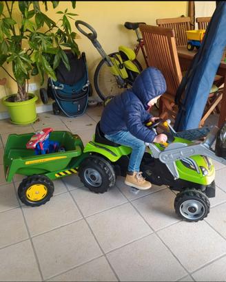 🚜 Trattore giocattolo a pedali  con rimorchio rib