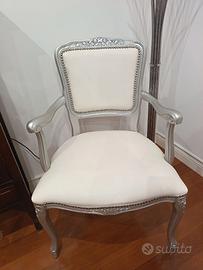 Poltroncina d'arredo stile classico/barocco argent