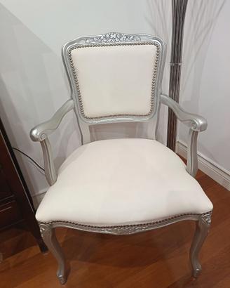 Poltroncina d'arredo stile classico/barocco argent