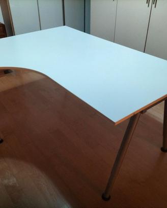 Scrivania angolare bianca cm 160x120
