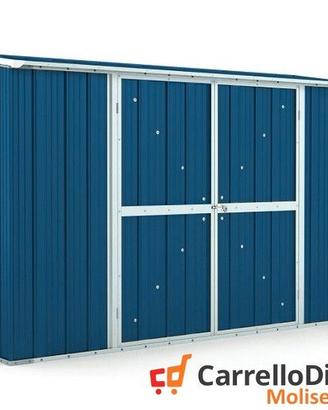 Casetta in lamiera per esterno 307x100cm blu