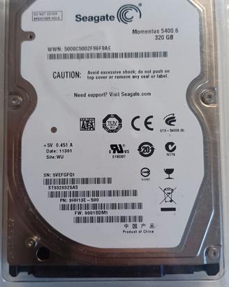 hard disk seagate 320Gb  per notebook