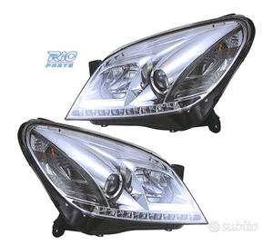 FARI OPEL ASTRA H 04-09 LUCE DIURNA LED FONDO CROM