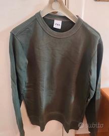 Felpa Zara Uomo M Verde maglione maglioncin
