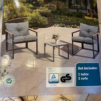 Set 2 sedie e tavolino per esterno