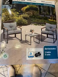 Set 2 sedie e tavolino per esterno