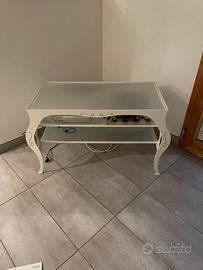 Tavolo per TV in ferro battuto-vetro (come nuovo)