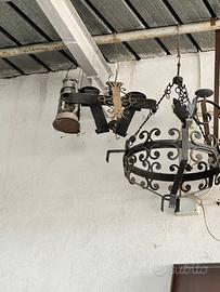 Lampadario ferro battuto