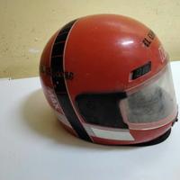 Casco Vintage per Moto Max color Rosso con visiera