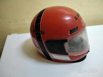 Casco Vintage per Moto Max color Rosso con visiera