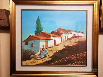 Per collezionisti grande quadro, dipinto case mare