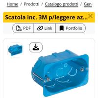 Cassetta incasso 3 moduli pareti in cartongesso